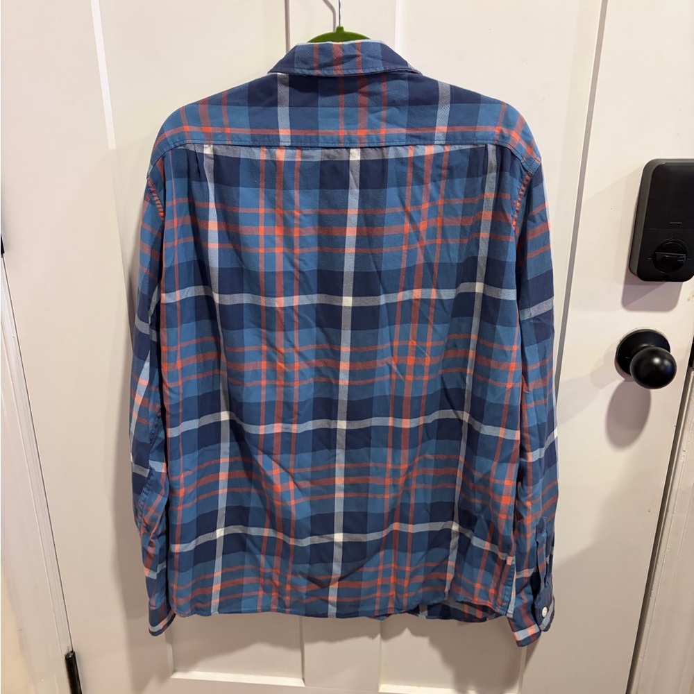 J. Crew Blue and Orange Plaid Flannel Shirt - NWOT - Picture 3 of 4